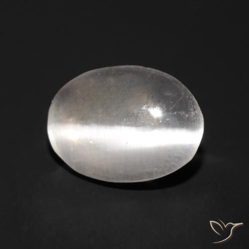 Sillimanite Occhio di Gatto Grigio molto chiaro naturale da 0.96 ct, Ovale, Trasparente