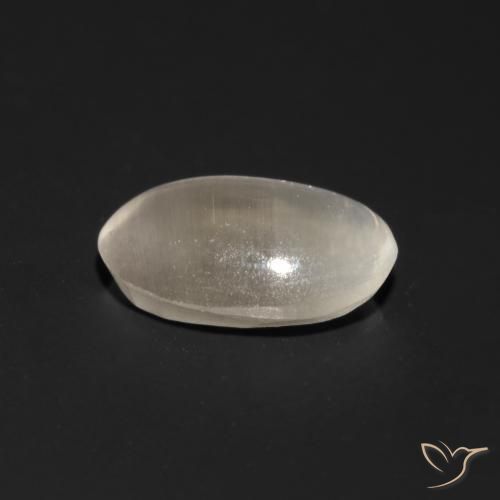 Sillimanite Occhio di Gatto Grigio molto chiaro naturale da 1.05 ct, Ovale, Trasparente