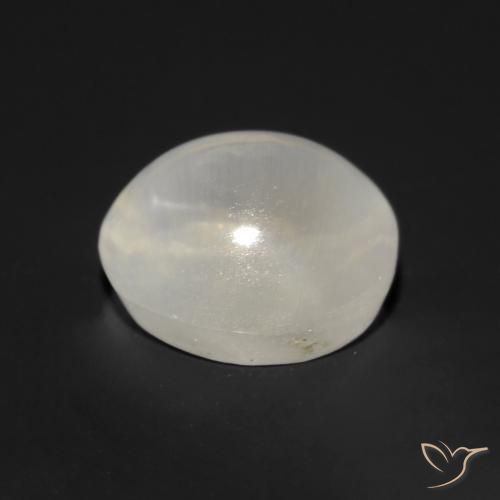 Sillimanite Occhio di Gatto Bianco caldo naturale da 1.57 ct, Rotondo, Trasparente