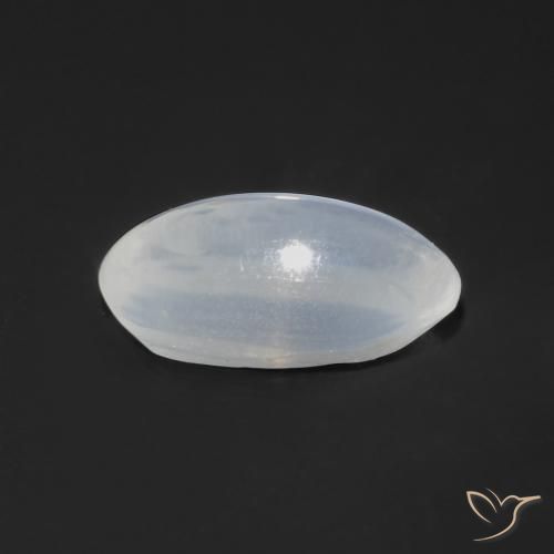 Sillimanite Occhio di Gatto Bianco traslucido naturale da 0.77 ct, Ovale, Trasparente