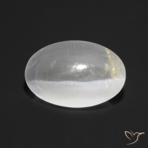 1.27ct Naturale Bianco traslucido Sillimanite effetto occhio di gatto, Ovale, Trasparente