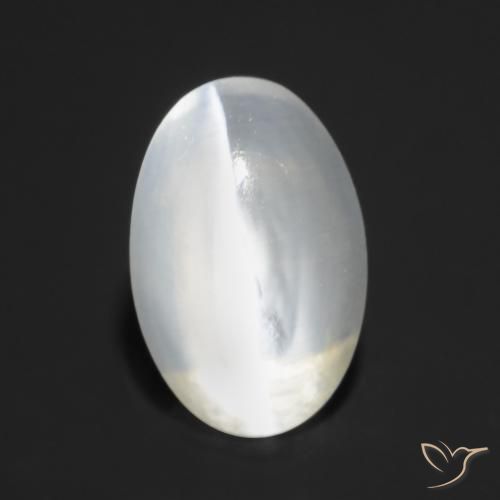 Sillimanite Occhio di Gatto Bianco traslucido naturale da 1.27 ct, Ovale, Trasparente