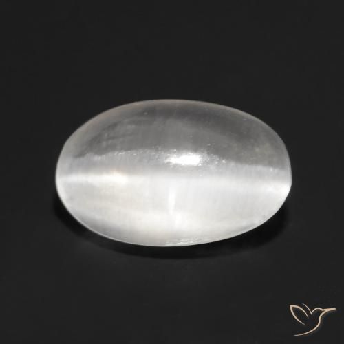 Sillimanite effetto occhio di gatto Bianco trasparente naturale da 0.83 ct, Ovale, Trasparente