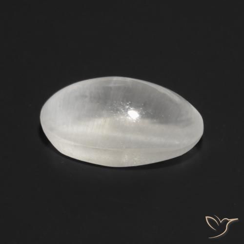 Sillimanite effetto occhio di gatto Bianco trasparente naturale da 0.83 ct, Ovale, Trasparente