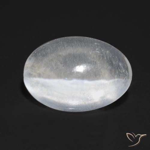 1.02ct Naturale Bianco traslucido Sillimanite effetto occhio di gatto, Ovale, Trasparente