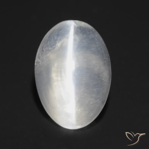 Sillimanite Occhio di Gatto Bianco traslucido naturale da 1.02 ct, Ovale, Trasparente