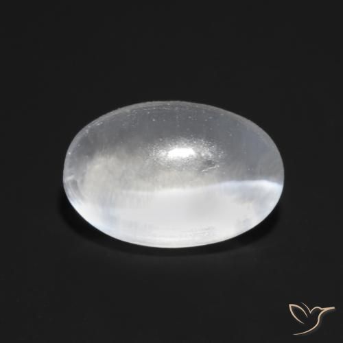 1.04ct Naturale Bianco traslucido Sillimanite effetto occhio di gatto, Ovale, Trasparente