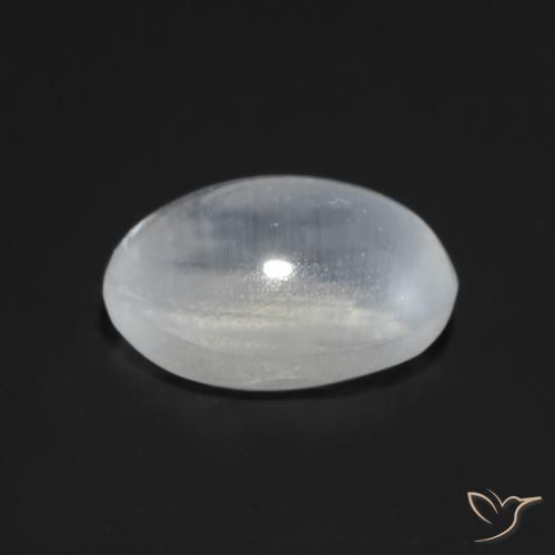 Sillimanite Occhio di Gatto Bianco traslucido naturale da 1.04 ct, Ovale, Trasparente