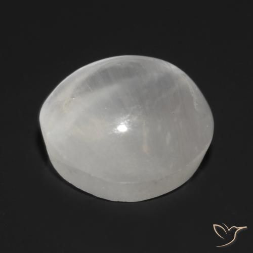 Sillimanite Occhio di Gatto Bianco traslucido naturale da 1.32 ct, Rotondo, Trasparente
