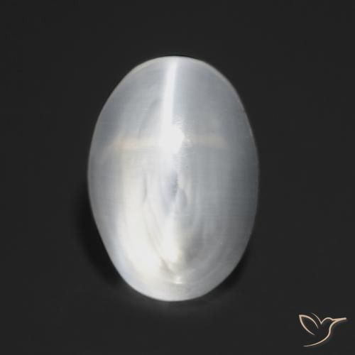 Sillimanite Occhio di Gatto Bianco traslucido naturale da 1.13 ct, Ovale, Trasparente