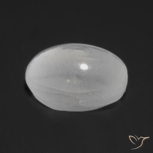 Sillimanite Occhio di Gatto Bianco traslucido naturale da 1.13 ct, Ovale, Trasparente