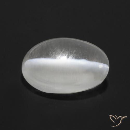 Sillimanite Occhio di Gatto Bianco traslucido naturale da 0.97 ct, Ovale, Trasparente