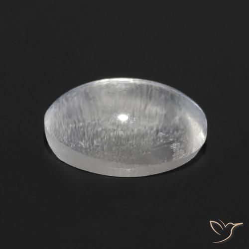 Sillimanite Occhio di Gatto Bianco trasparente naturale da 0.88 ct, Ovale, Trasparente