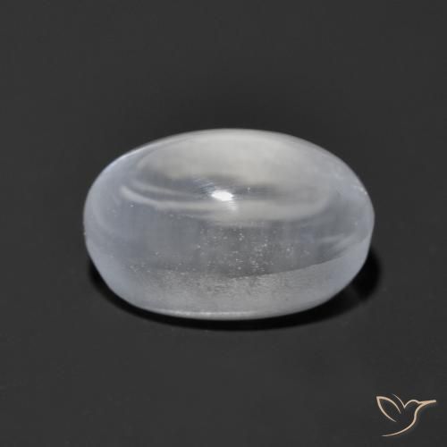 Sillimanite Occhio di Gatto Bianco trasparente naturale da 1.24 ct, Ovale, Trasparente