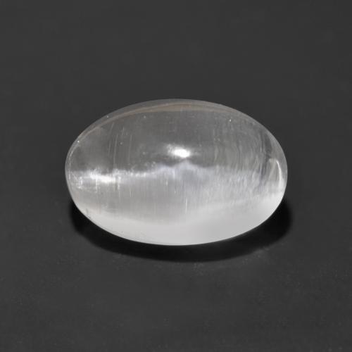 Sillimanite Occhio di Gatto Bianco trasparente naturale da 1.23 ct, Taglio ovale, Trasparente