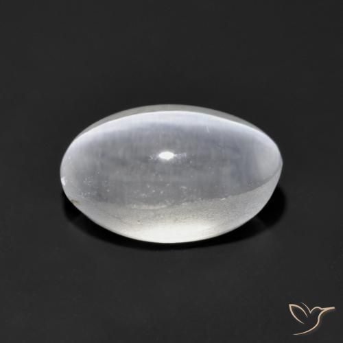 Sillimanite Occhio di Gatto Bianco trasparente naturale da 1.39 ct, Ovale, Trasparente