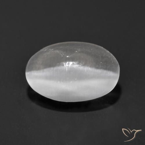 Sillimanite Occhio di Gatto Bianco trasparente naturale da 1.13 ct, Ovale, Trasparente