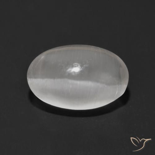 Sillimanite Occhio di Gatto Bianco naturale da 1.17 ct, Ovale, Trasparente