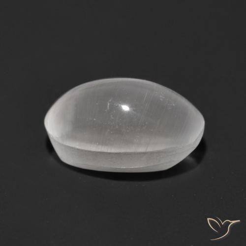 Sillimanite Occhio di Gatto Bianco naturale da 1.17 ct, Ovale, Trasparente
