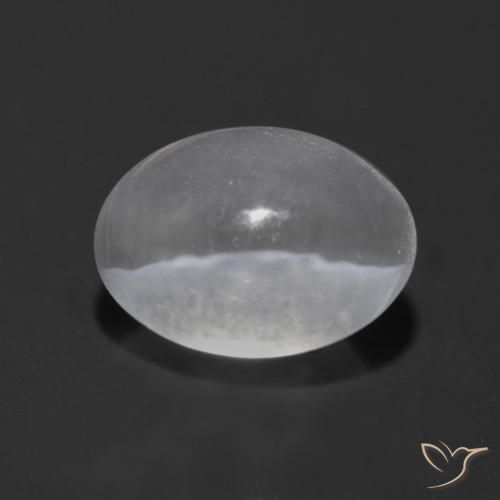 Sillimanite Occhio di Gatto Bianco naturale da 1.37 ct, Ovale, Trasparente