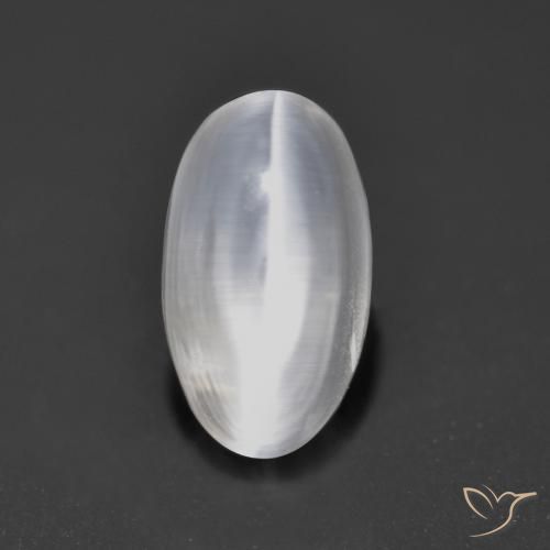 Sillimanite Occhio di Gatto Bianco trasparente naturale da 1.46 ct, Ovale, Trasparente
