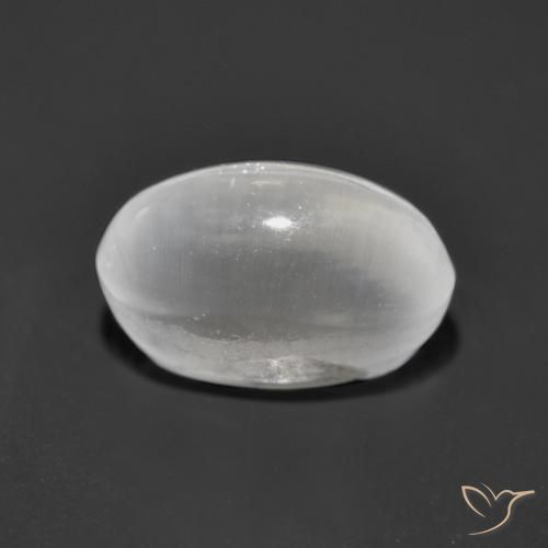 Sillimanite Occhio di Gatto Bianco trasparente naturale da 1.46 ct, Ovale, Trasparente