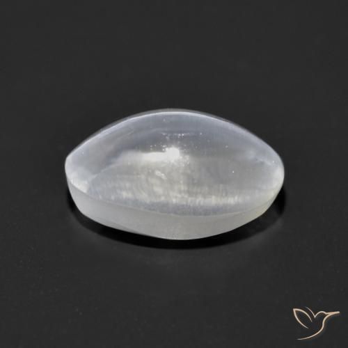 Sillimanite Occhio di Gatto Bianco trasparente naturale da 1.25 ct, Ovale, Trasparente