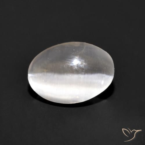 Sillimanite Occhio di Gatto Grigio molto chiaro naturale da 0.96 ct, Ovale, Trasparente