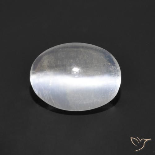 Sillimanite Occhio di Gatto Bianco trasparente naturale da 0.83 ct, Ovale, Trasparente