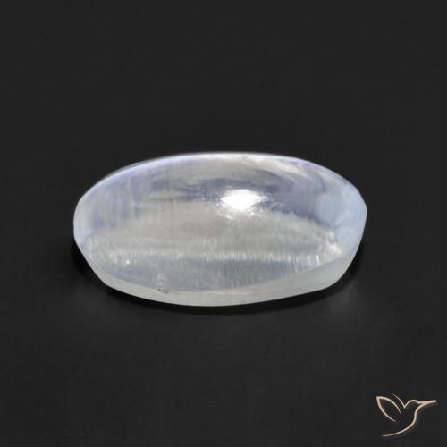 Sillimanite Occhio di Gatto Bianco bluastro naturale da 1.14 ct, Ovale, Trasparente