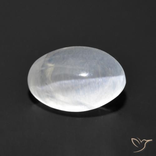 Sillimanite Occhio di Gatto Bianco trasparente naturale da 1.26 ct, Ovale, Trasparente