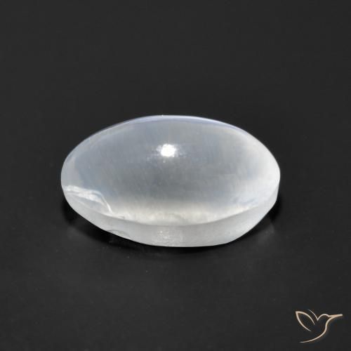 Sillimanite Occhio di Gatto Bianco trasparente naturale da 1.26 ct, Ovale, Trasparente