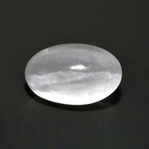 Sillimanite Occhio di Gatto Bianco naturale da 1.35 ct, Taglio ovale, Trasparente