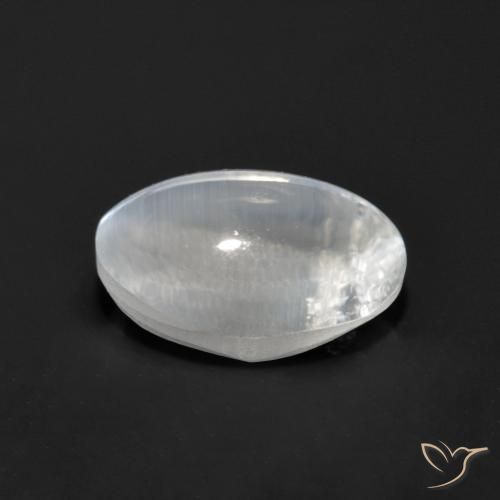 Sillimanite Occhio di Gatto Bianco naturale da 1.21 ct, Ovale, Trasparente