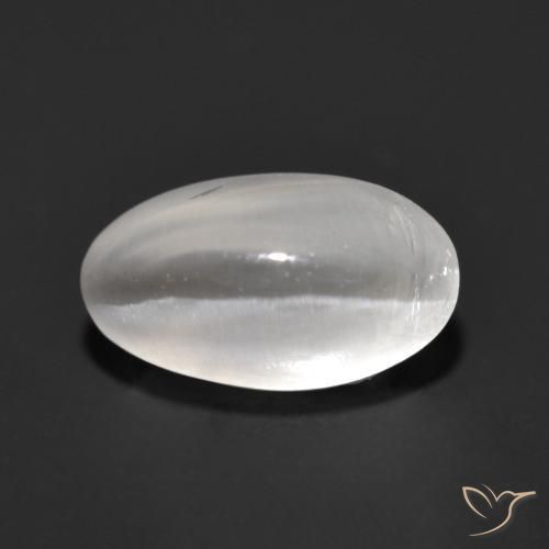Sillimanite Occhio di Gatto Bianco naturale da 1.37 ct, Ovale, Trasparente