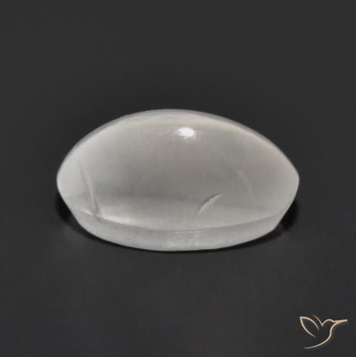 Sillimanite Occhio di Gatto Bianco naturale da 1.37 ct, Ovale, Trasparente