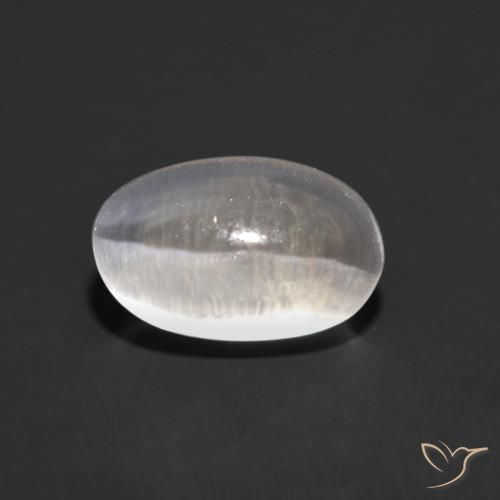 Sillimanite Occhio di Gatto Grigio molto chiaro naturale da 1.27 ct, Ovale, Trasparente