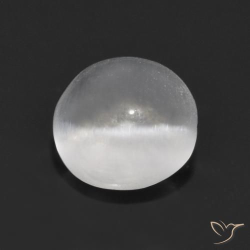 Sillimanite Occhio di Gatto Bianco naturale da 1.44 ct, Rotondo, Trasparente