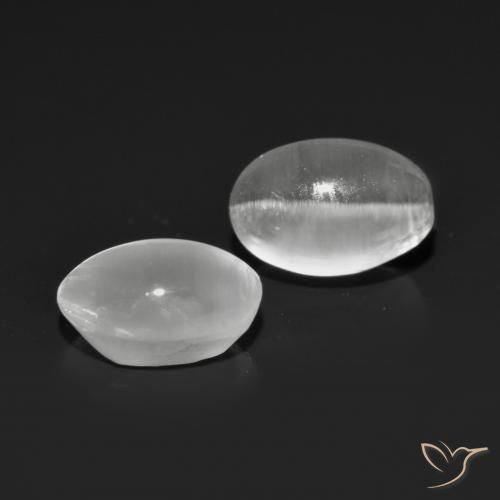 Gemme di Sillimanite Occhio di Gatto Grigio molto chiaro naturale da 2.06 ct, Ovale, Trasparente