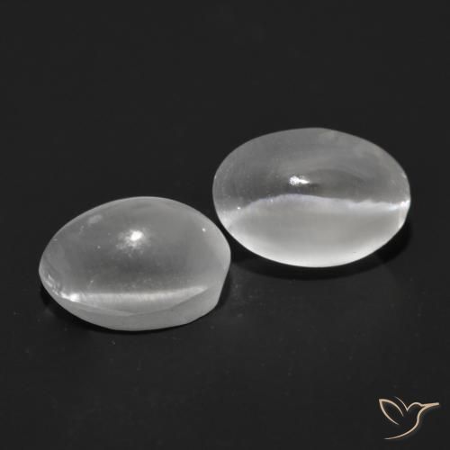 Gemme di Sillimanite Occhio di Gatto Grigio molto chiaro naturale da 2.52 ct, Ovale, Trasparente