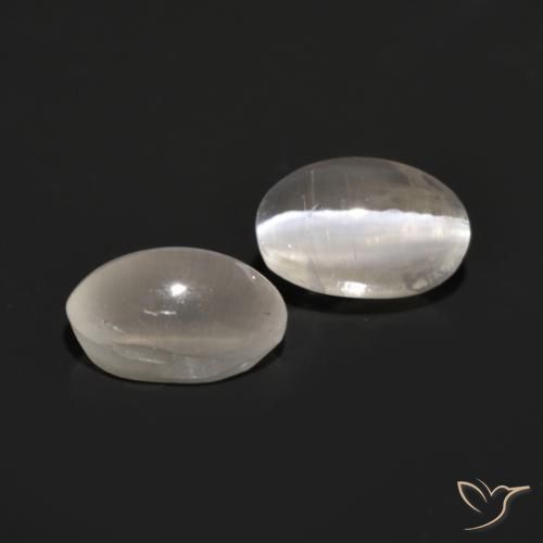Gemme di Sillimanite Occhio di Gatto Grigio molto chiaro naturale da 1.58 ct, Ovale, Traslucido