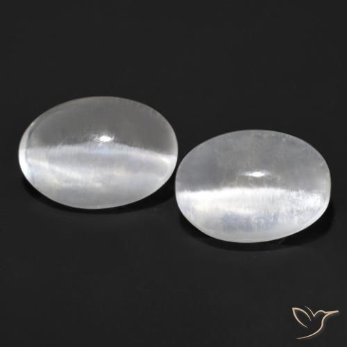 2.27ctw Naturale Grigio molto chiaro Sillimanite effetto occhio di gatto, Ovale, Trasparente