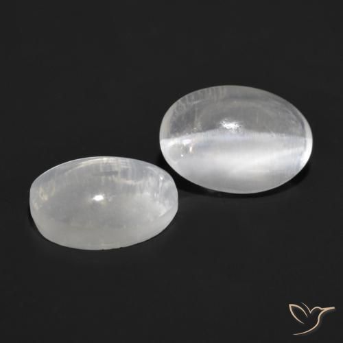 Gemme di Sillimanite Occhio di Gatto Grigio molto chiaro naturale da 2.27 ct, Ovale, Trasparente