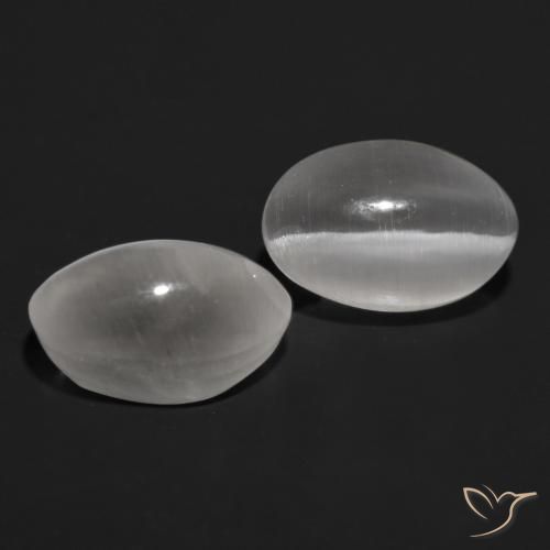Gemme di Sillimanite Occhio di Gatto Grigio molto chiaro naturale da 2.25 ct, Ovale, Traslucido