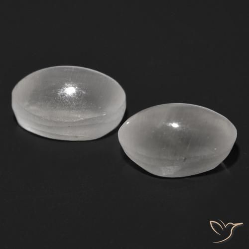 Gemme di Sillimanite Occhio di Gatto Grigio molto chiaro naturale da 2.25 ct, Ovale, Traslucido