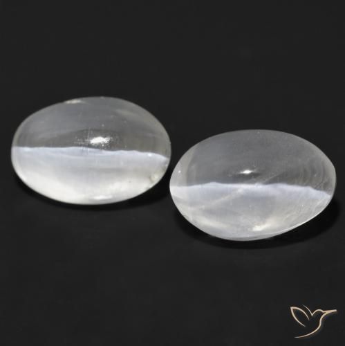2.16ctw Naturale Grigio molto chiaro Sillimanite effetto occhio di gatto, Ovale, Trasparente