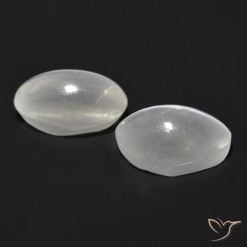 Gemme di Sillimanite Occhio di Gatto Grigio molto chiaro naturale da 2.16 ct, Ovale, Trasparente