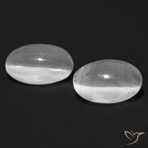 1.55ctw Naturale Grigio molto chiaro Sillimanite effetto occhio di gatto, Ovale, Trasparente