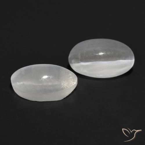 Gemme di Sillimanite Occhio di Gatto Grigio molto chiaro naturale da 1.55 ct, Ovale, Trasparente