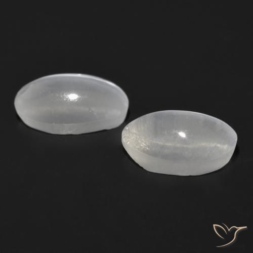 Gemme di Sillimanite Occhio di Gatto Grigio molto chiaro naturale da 1.55 ct, Ovale, Trasparente